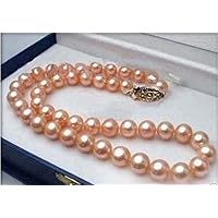 Wonderful Genuine 7-8mm Natural Pink Akoya Cultured Pearl Necklace 18