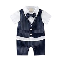 Baby Boy Bodies White Shirt Vest Bowtie Tuxedo Jumpsuit Overall Romper Baby Boy Bodysuits Thermal