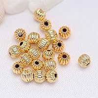 JOE FOREMAN 100Pcs 4mm Hypoallergenic Corrugated Smooth 14K Yellow Gold Filled Spacer Beads for Jewelry Making Wholesale Metal Bead DIY Handmade Craft Supplies