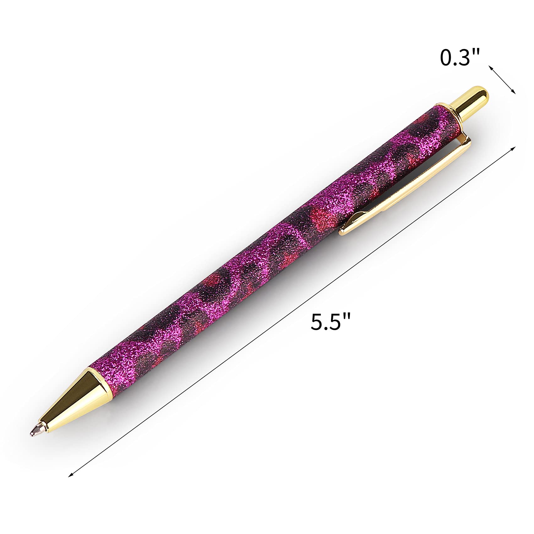 WY WENYUAN Cute Pens, Fine Point Smooth Writing Pens, Personalized  Ballpoint Pens Bulk, Flair Colorful Pens, Black Ink 1.0 mm Journaling Pen,  Glitter
