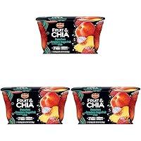 DEL MONTE FRUIT AND CHIA FRUIT CUP Snacks, Peaches in Strawberry Dragon Fruit, 6 Pack, 7 oz