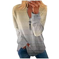 Womens Oversized Sweatshirts Half Zip Casual Pullover Color Block Long Sleeve Shirts Fall Fashion Daily Outfits