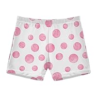 Boys' Swim Boxer Shorts Pink Circle Polka Dot Kid's Swimwear Swim Trunks 3-10T