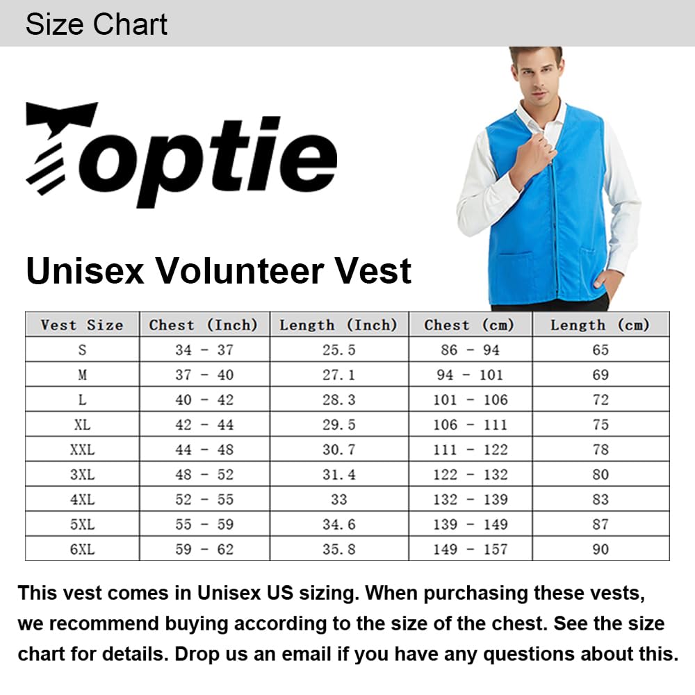 TopTie Adult Volunteer Activity Vest Supermarket Uniform Vests Clerk Workwear