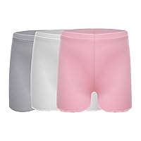 YiZYiF Kids Girls 3 Pack Ice Silk Shorts Dance Bike Shorts Gymnastics Yoga Athletic Bottom Safety Shorts Under Party Dress