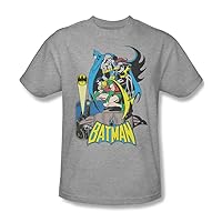 Batman Heroic Trio Adult S/S T-Shirt in Athletic Heather by DC Comics