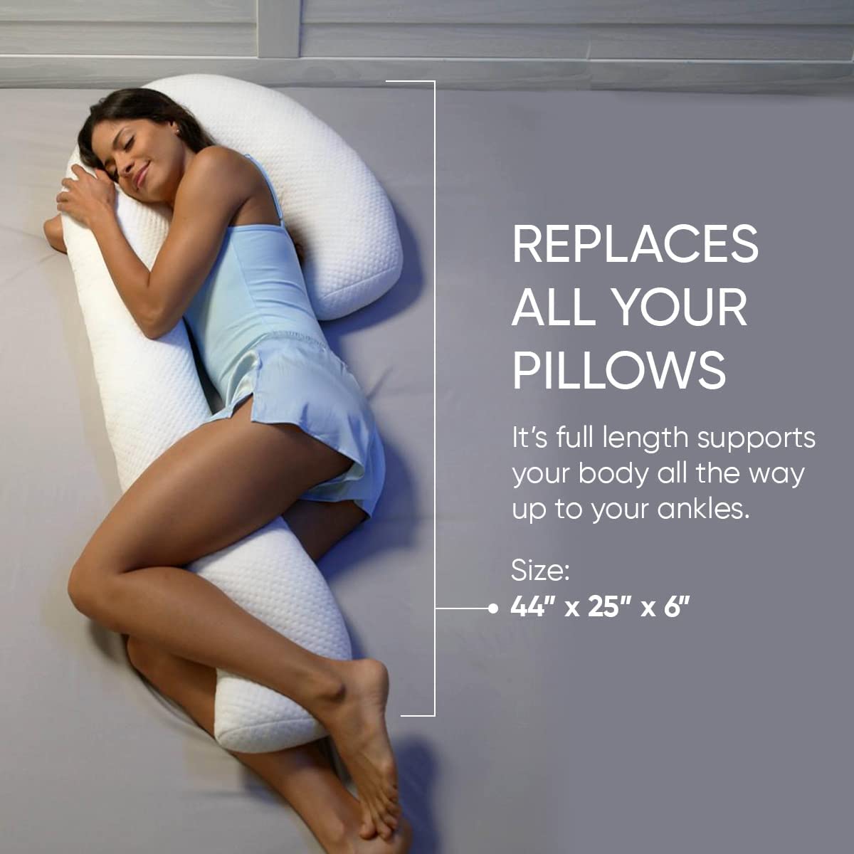 Contour Swan Body Pillow w/Pillowcase & Mesh Laundry Bag - As Seen on TV