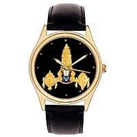 Hindu Religious Art Mens' Watch. Beautiful SRI VENKATESWARA Balaji of TIRUPATHI Solid Brass Hinduism Watch