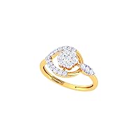 Jiana Jewels 14K Gold 0.28 Carat (H-I Color,SI2-I1 Clarity) Natural Diamond Cluster Ring