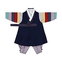 Hanbok Boy Baby Korea Traditional Clothing Set First Birthday Dol Party Celebration 100 days hanbok to 10 Ages Navy