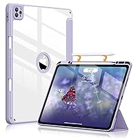 Soke for iPad Pro 12.9 Case (6th/5th/4th/3rd Generation, 2022/2021/2020/2018) - Pencil Holder+Auto Sleep/Wake+Camera Protection, Shockproof Back Cover for iPad Pro 12.9 Inch, Gray Purple