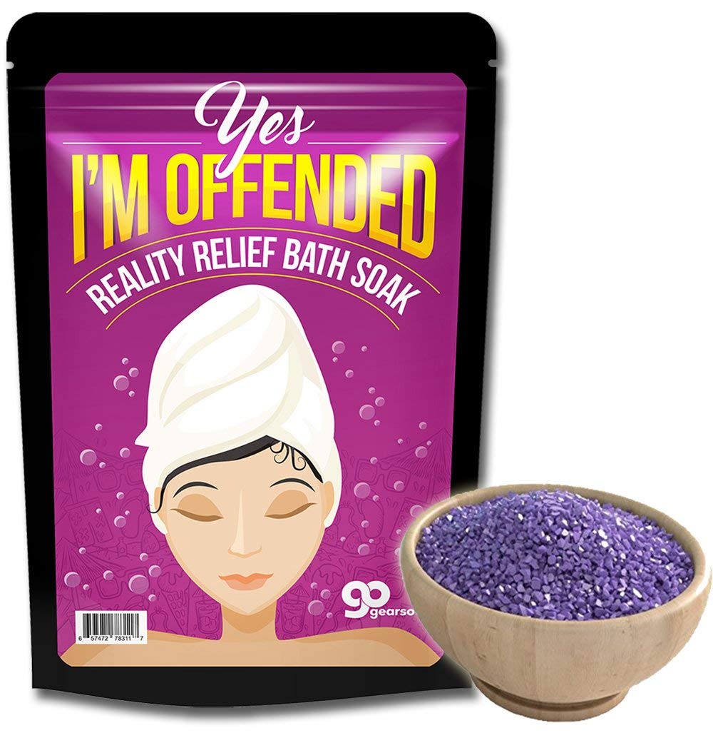 Yes, I'm Offended Bath Soak - Purple Bath Salts Luxury Bath Girlfriend Gifts for Best Friends Bath and Body Gifts for Women Mediterranean Sea Salts Sarcastic Gifts Funny Novelty Bath Spa Gifts