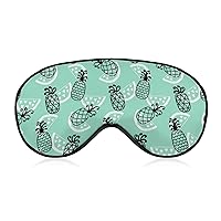 Sleep Mask Blackout Eye Mask for Men Women Sleeping Mask Compatible with Tropical Summer Pineapple Print, Comfortable Soft Sleeping Blindfold for Meditation Travel