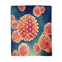 60x80 Inches Flannel Throw Blanket Microscopic Viral Hepatitis Infection Causing Chronic Liver Disease Viruses Home Decorative Warm Cozy Soft Blanket for Couch Sofa Bed
