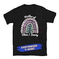 Customizable Boho Rainbow Leopard Vintage Custom T-Shirt - Perfect Father's for Dad Mom Children's Design