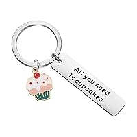 TGBJE Cupcake Lover Gift Cake Baker's Gift Dessert Lover Gift Bakery Gift Baking Gift Chef Gift Cooking Gift (cupcakes keychain)