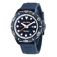 Nautica Men's Blue Silicone Strap Watch (Model: NAPNRS401)