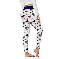 Womens 4Th of July 1776 Graphic Leggings Tummy Control High Waisted Workout Fourth of July Booty Lifting Tights Sport