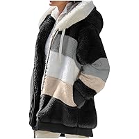 COTECRAM Womens 2024 Winter Fashion Plus Size Sharpa Jacket Fleece Warm Hoodie Outwear Plush Sweatshirt Thick Fuzzy Tops