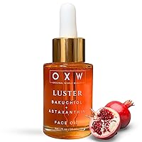 Luster Bakuchiol Oil Retinol Alternative, Antioxidant Superfood Face Oil with Astaxanthin, Rosehip Oil, Abyssinian, Squalane, Pomegranate Seed Oil, Vegan Anti Aging Non Comedogenic Face Oil