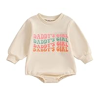 pengnight Newborn Baby Girl Clothes Long Sleeve Round Neck Sweatshirt Romper Oversized Sweater Infant Fall Winter Outfit
