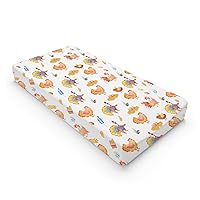 Rooster Hens Chicken Eggs Floral Leaves Changing Pad Cover for Boys Girls Baby Chicken Farm Animals Unisex Diaper Change Pad Table Sheets Soft Stretchy Snug Fitted Change Table Mats 32''x16''