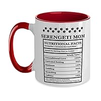 Serengeti Mom Nutritional Facts Two Tone Red and White Coffee Mug 11oz.