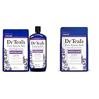 Dr Teal's Epsom Salt Soaking Solution and Foaming Bath with Pure Epsom Salt Combo Pack, Lavender (Packaging May Vary) & Epsom Salt Soaking Solution, Soothe & Sleep, Lavender, 3lbs (Packaging May Vary)
