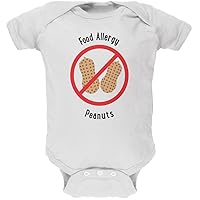 Old Glory Food Allergy Peanuts Kids White Soft Baby One Piece - 3-6 Months