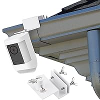Gutter Mount for Ring Spotlight Cam Plus/Pro (Battery), Weatherproof Metal Mount Bracket for Your Ring Security Camera (White)
