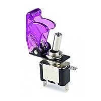 Car Boat Truck Illuminated Led Toggle Switch with Safety Aircraft Flip Up Cover Guard 12V20A Transparent (Color : Purple)
