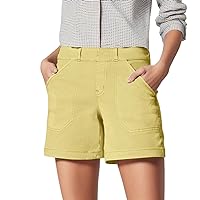 Summer Shorts for Senior Women 2024 Vacation Womens Solid Casual Pants Summer Outdoor Active Hiking with Pocke