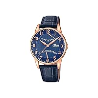 Lotus Men's Watch 18430/7 Outlet Gold Stainless Steel Case Blue Leather Strap, blue, Bracelet