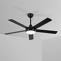 Low Profile Ceiling Fan with Light Black 52 inch,6 Speed Levels,LED Dimmable,for Farmhouse/Bedroom/Living room