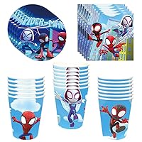 Spidey Hero Birthday Party Supplies Amazing Friends Children’s Party Favors Includes Cups Plates Napkins for Spider Hero Birthday Baby Shower Decor