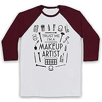 Men's Trust Me I'm A Makeup Artist MUA Funny Work Slogan 3/4 Sleeve Retro Baseball Tee
