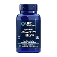 Optimized Resveratrol Elite - Highly Bioavailable Trans Resveratrol Supplement - From Grape & Japanese Knotweed - For Brain Health - Gluten-Free, Non-GMO - 60 Vegetarian Capsules