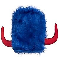 Costume Agent Viking Furry Blue Buffalo Hat with Horns Helmet Adult Halloween Costume Cosplay Accessory