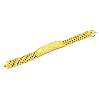 Guardian lions Thai Gold Plated Bangle 24k Thai Baht Yellow Gold Filled Jewelry Bracelet 7 Inch 32 Grams 13 mm