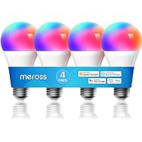 Smart Light Bulb, Smart WiFi LED Bulbs Compatible with Apple HomeKit, Siri, Alexa, Google Assistant and SmartThings, Dimmable E26 Multicolor 2700K-6500K RGBWW, 900 Lumens 60W Equivalent, 4 Pack