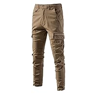 Mens Casual Breathable Youth Solid Color Versatile Trousers Cargo Pants Mens Pants 42x34