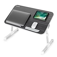 Nearpow Laptop Bed Tray Table, Adjustable Laptop Bed Stand, Portable Standing Table with Foldable Legs, Foldable Lap Tablet Table for Sofa Couch Floor - Medium Size