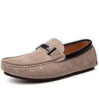 Mens Suede Leather Buckle Fashion Penny Loafers Shoes Dress Moccasins