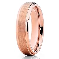 Silly Kings 6mm Rose Gold Tungsten Carbide Wedding Ring Handmade Unique Design Beveled Edge Unisex Comfort Fit Band