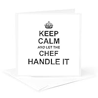 3dRose Keep Calm and Let The Chef Handle It. Fun Funny Career Job Pride Gift - Greeting Card, 6