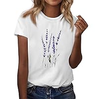 Short Sleeve Shirts for Women Cute Dandelion Print Graphic T-Shirt Plus Size Loose Casual Tops Summer Trendy Clothes 2024