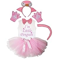 Petitebella I'm Little Penguin Shirt Headband Tutu 6pc Girl Costume 1-8y