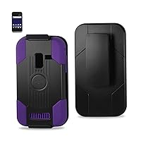 Reiko SLCPC09-SAMR920BKPP Premium Hybrid Case with Protective Cover and Kickstand for Samsung Galaxy Attain 4G R920 - 1 Pack - Retail Packaging - Black/Purple
