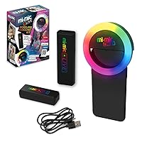 Mi-Mic Live Video Maker Kit for Wireless Vlogging with Lavalier Microphone Hub & LED Ring Light 14 Light Settings for TikTok, USB-C Ages 8+