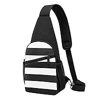 BREAUX Soccer Black Crossbody Chest Bag, Casual Backpack, Small Satchel, Multi-Functional Travel Hiking Backpacks